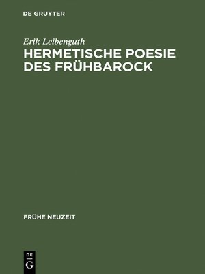 cover image of Hermetische Poesie des Frühbarock